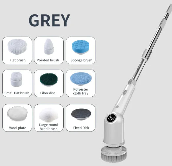 Wireless LCD Digital Electric Cleaning Brush
