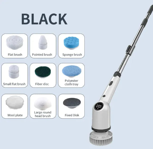 Wireless LCD Digital Electric Cleaning Brush