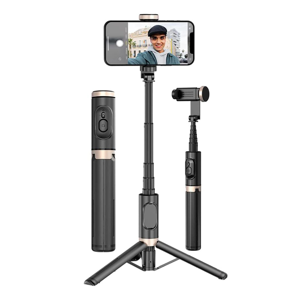 Bluetooth Wireless Handheld Selfie Stick Tripod Extendable Monopod with Remote- USB Rechargeable