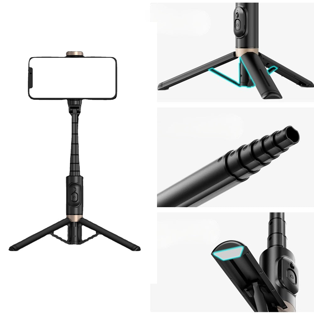 Bluetooth Wireless Handheld Selfie Stick Tripod Extendable Monopod with Remote- USB Rechargeable