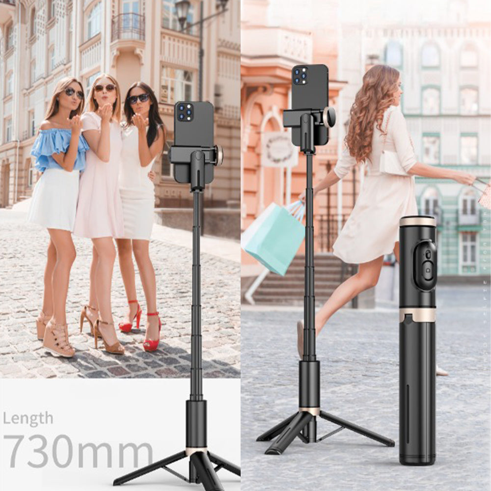 Bluetooth Wireless Handheld Selfie Stick Tripod Extendable Monopod with Remote- USB Rechargeable
