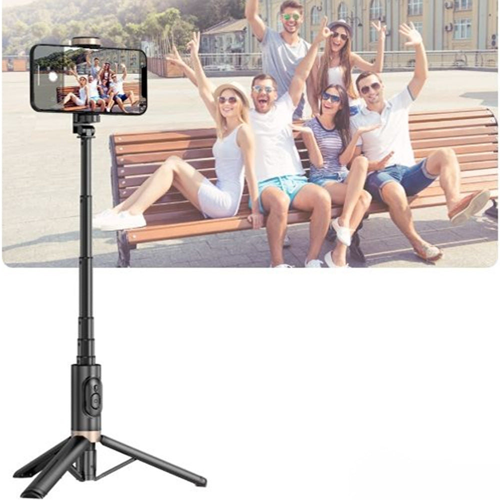 Bluetooth Wireless Handheld Selfie Stick Tripod Extendable Monopod with Remote- USB Rechargeable