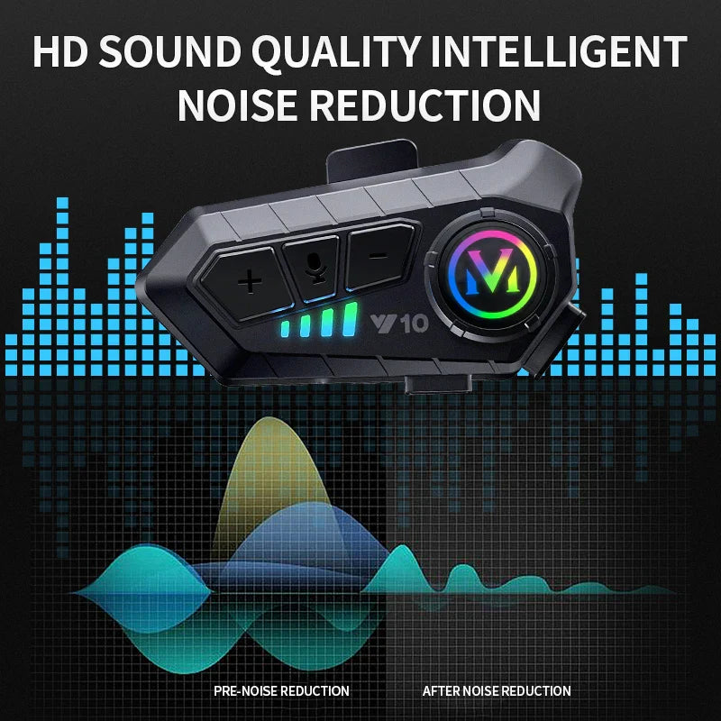 Y10 Helmet Bluetooth Earphones Waterproof Noise Reduction Motorcycle Earphones