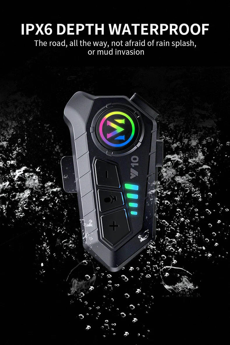 Y10 Helmet Bluetooth Earphones Waterproof Noise Reduction Motorcycle Earphones