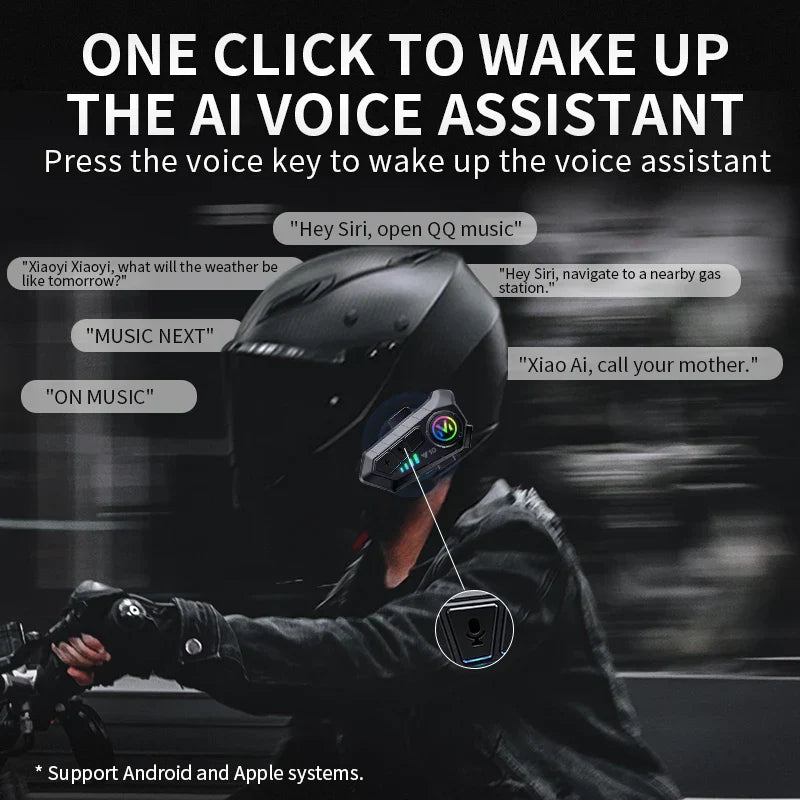 Y10 Helmet Bluetooth Earphones Waterproof Noise Reduction Motorcycle Earphones